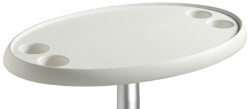 Composite material oval white table 762x457 mm 